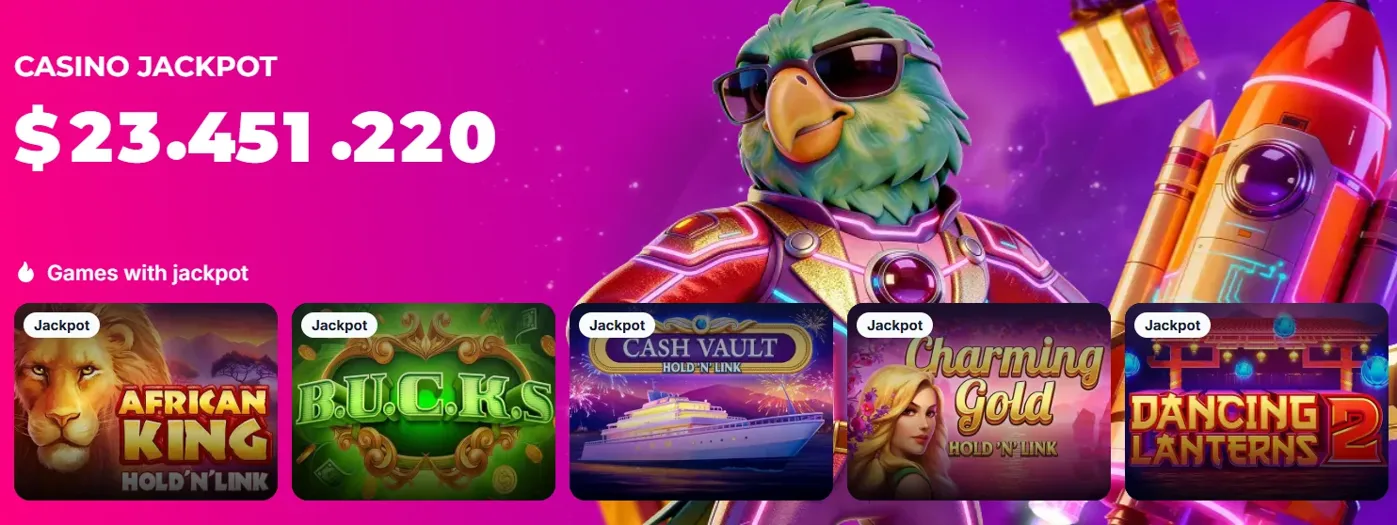 Casino Jackpot do Lukkly e jogos Hold'n'Link participantes
